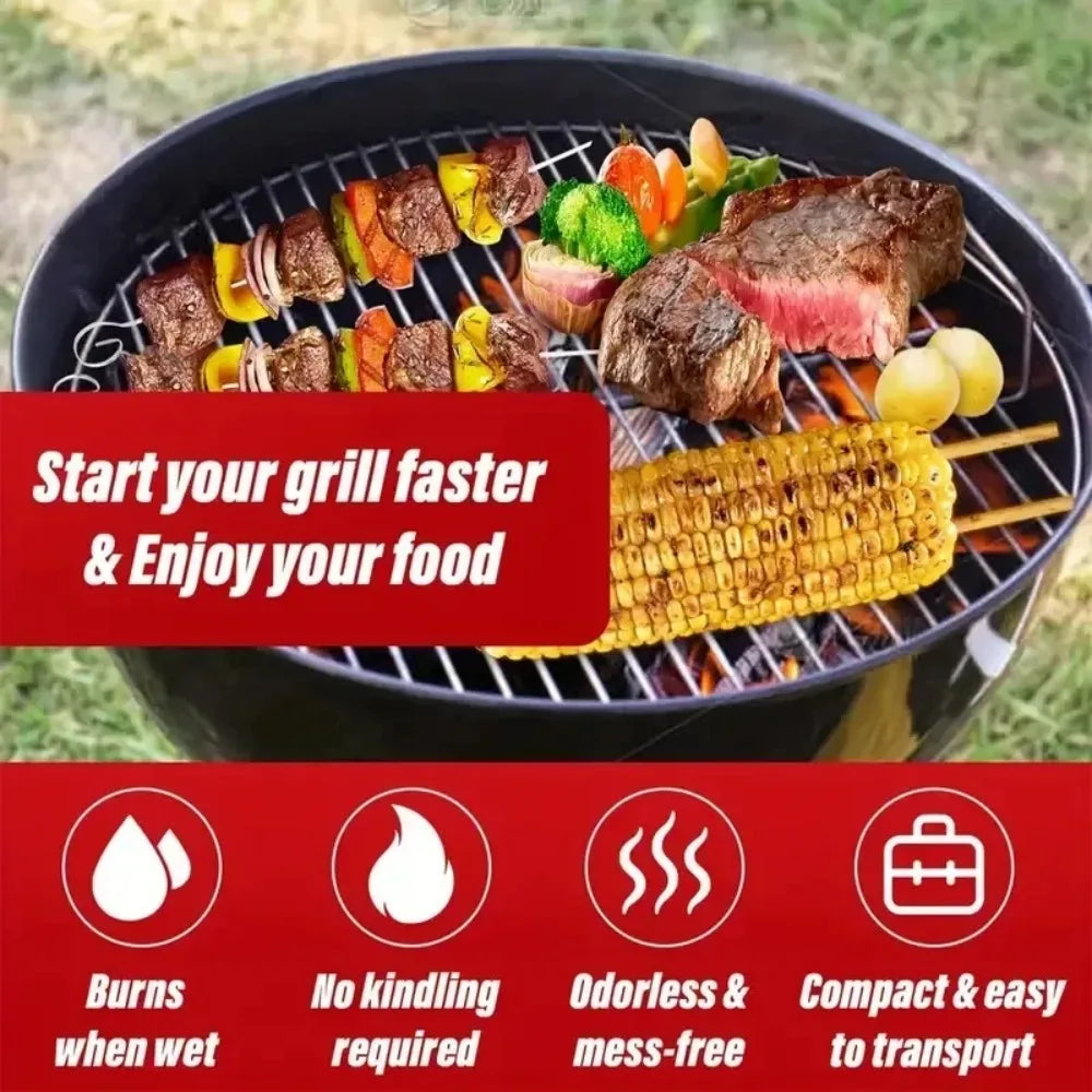 Encendedores de Cera Natural – Leña para Chimenea, Barbacoa, Estufa y Encendido de Carbón (30/60/100 unidades)