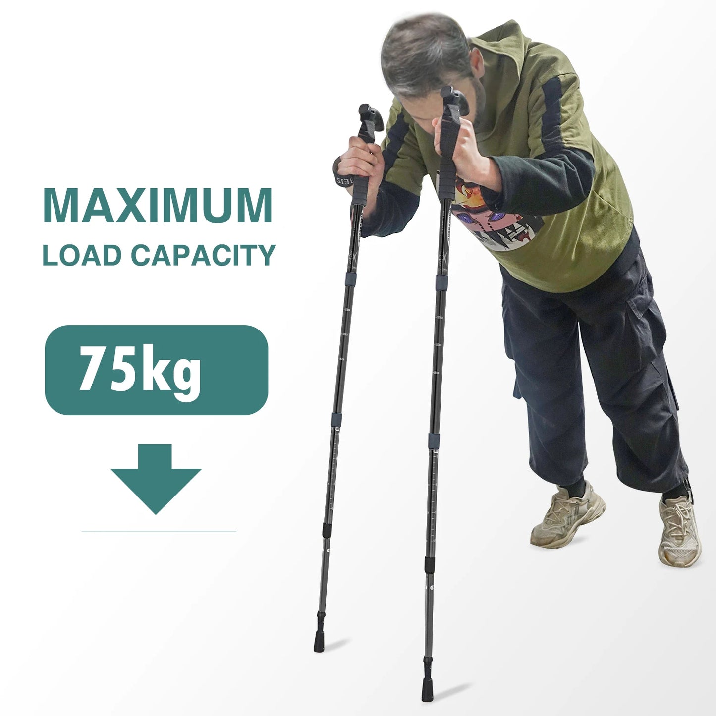 Folding Trekking Pole – 4-Section Portable Telescopic Hiking Stick