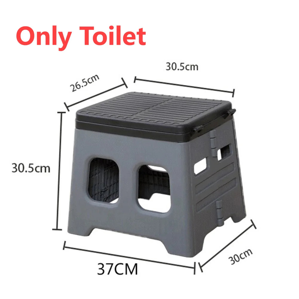 Portable Camping Toilet – Foldable Collapsible Potty with Lid for Camping, Travel & Emergency Use
