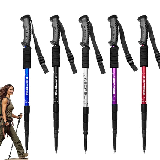 Shock-Absorbing Trekking Poles – Collapsible Lightweight Hiking Sticks (Pair)