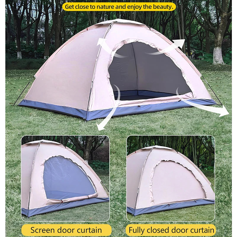 Tienda de campaña de trekking para 2 personas – Tienda de campaña de senderismo a prueba de viento y lluvia con protección solar para parejas y familias