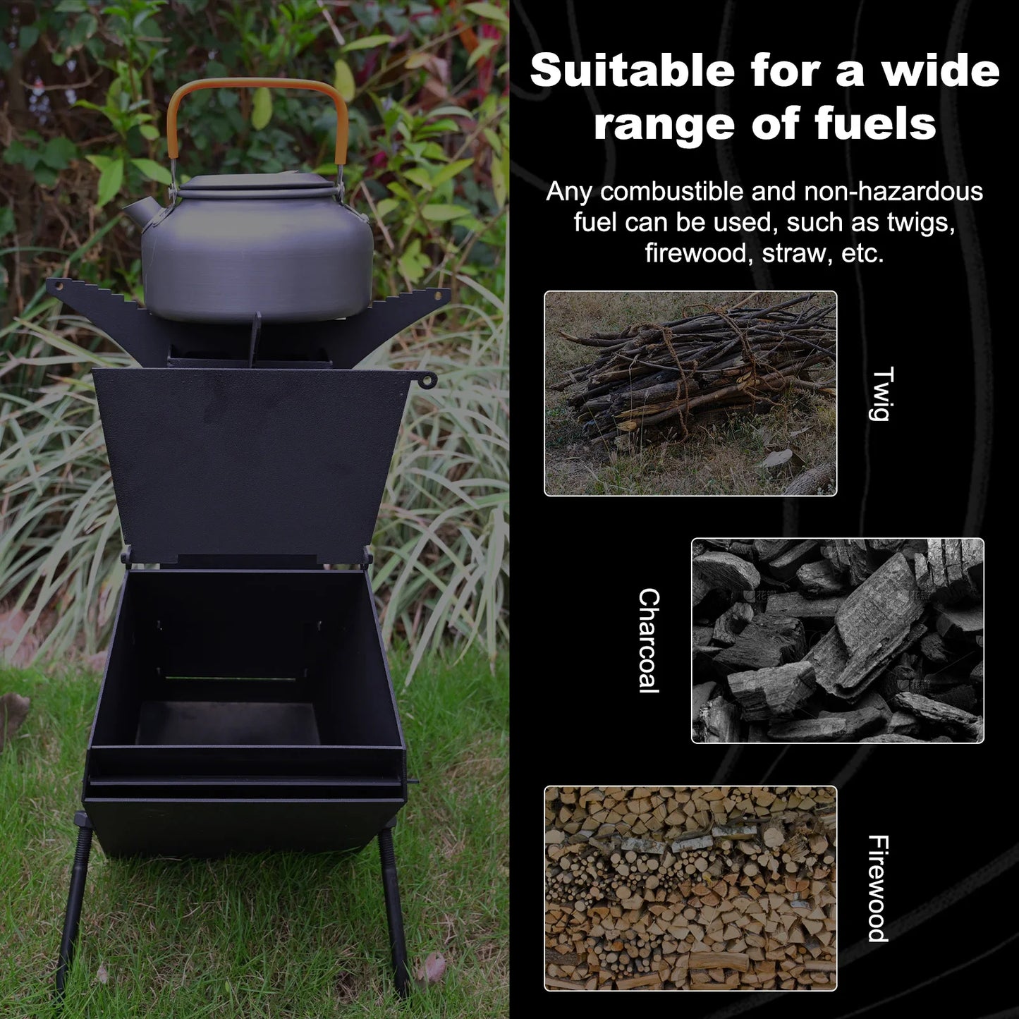 Mini Rocket Stove – Portable Wood Burning Camp Stove for Outdoor Cooking & Camping