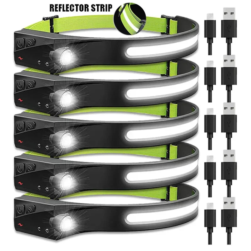 Lampe frontale à LED NightGuard Sensor — Rechargeable 5 modes