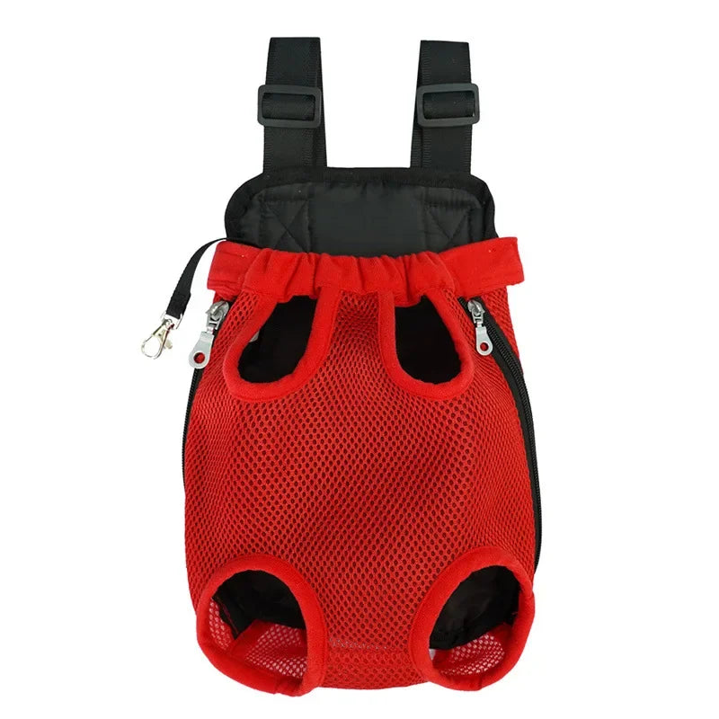 Portable Pet Backpack – Mesh Double Shoulder Carrier Bag for Cats & Dogs Outdoor Travel & Hiking