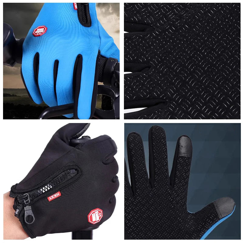 Touchscreen Winter Gloves – Windproof Non-Slip Warm Outdoor Gloves for Cycling, Driving, Motorcycle & Cold Weather