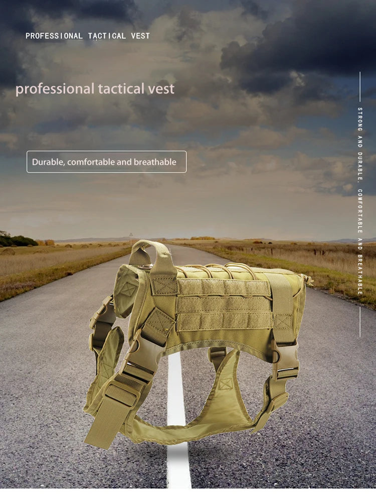 Tactical Dog Harness Military Training  Padded Quick Release Vest Pet Training Dog Harness For Set Small Medium Large Dogs