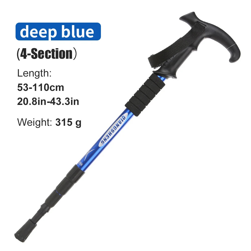 Folding Trekking Pole – 4-Section Portable Telescopic Hiking Stick