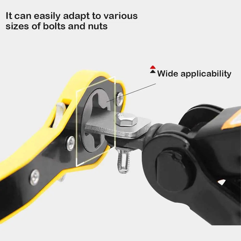 Llave de carraca que ahorra esfuerzo – Herramienta de acero para cambiar neumáticos y pernos para gatos de coche y uso de emergencia en vehículos