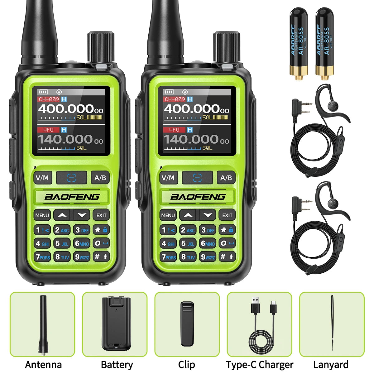 Baofeng UV-5R Mini — Bluetooth, 999CH, Type-C Charging, Long Range Two-Way Radio