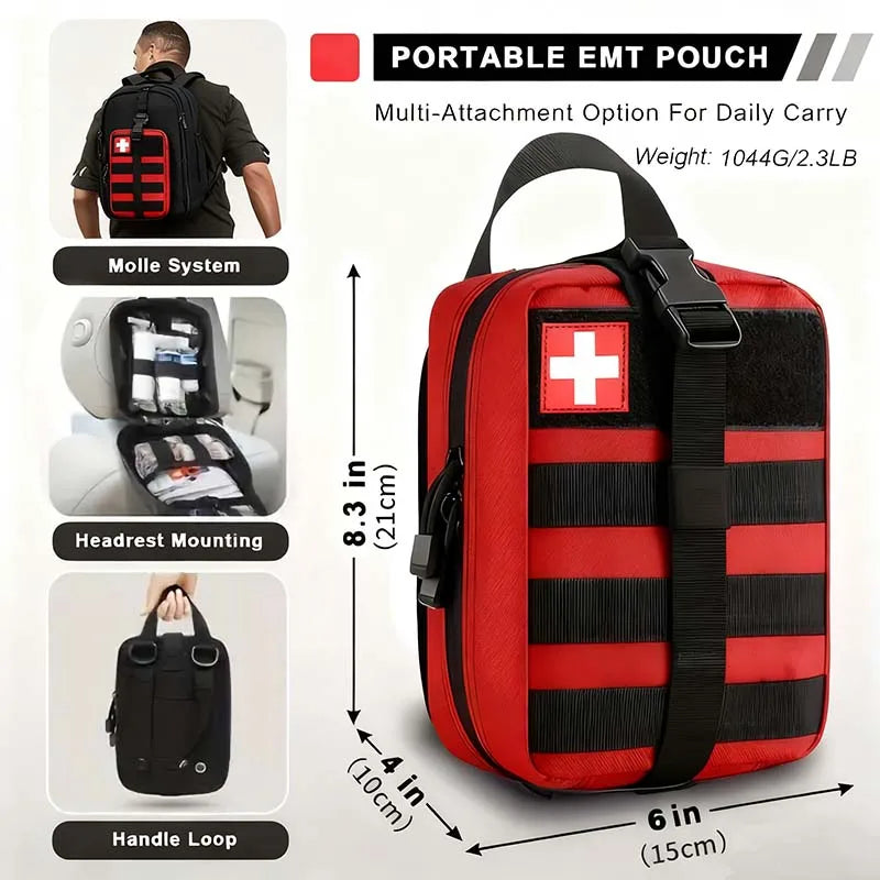 379-Piece First Aid Kit – Portable Emergency Bag for Home, Office, Outdoor Activities, Camping & Hunting