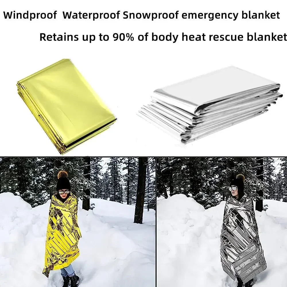 Poncho Térmico de Emergencia WeatherShield — Cortavientos y Reutilizable