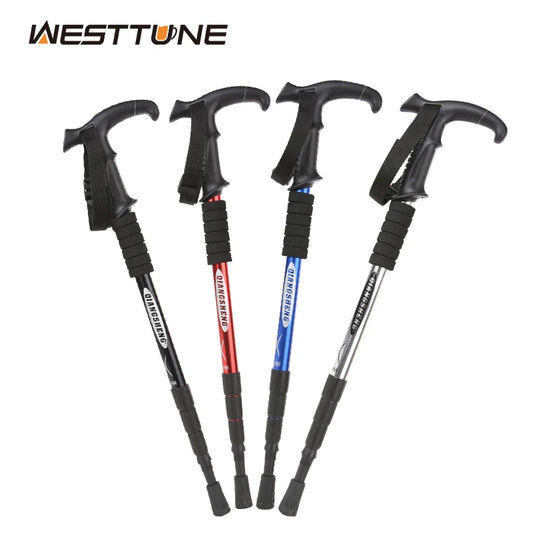 Folding Trekking Pole – 4-Section Portable Telescopic Hiking Stick