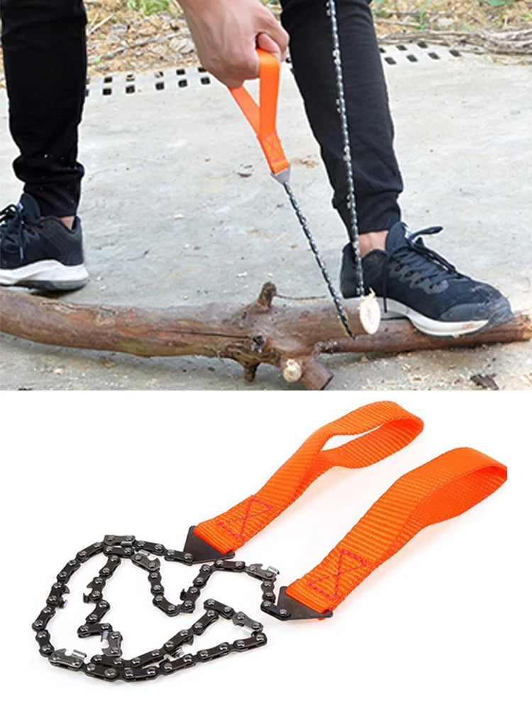 SurvivalPro Pocket Survival Chainsaw – Bi-Directional Manual Saw for Camping & Emergency