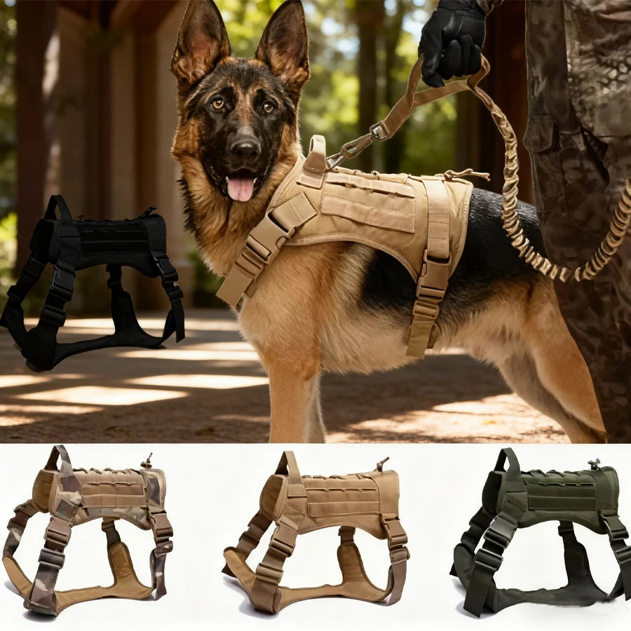 Arnés Táctico Militar para Perros Chaleco Acolchado de Liberación Rápida para Entrenamiento de Mascotas, Arnés de Entrenamiento para Perros Pequeños, Medianos y Grandes
