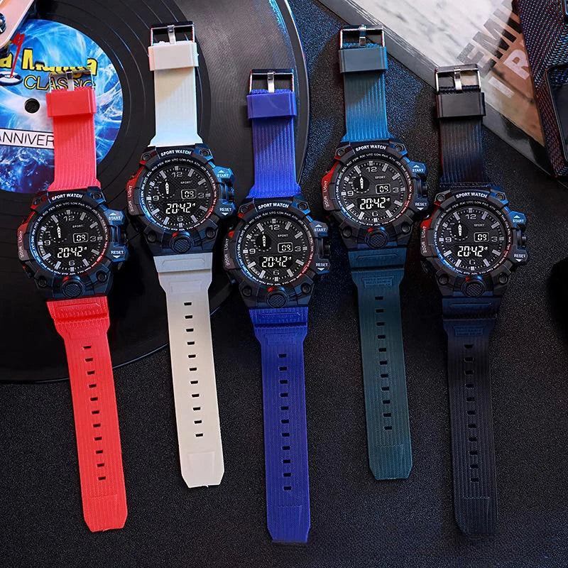 Men's Military Sports Watch – Large Dial Multifunctional Waterproof Luminous Alarm Digital Wristwatch for Men & Kids