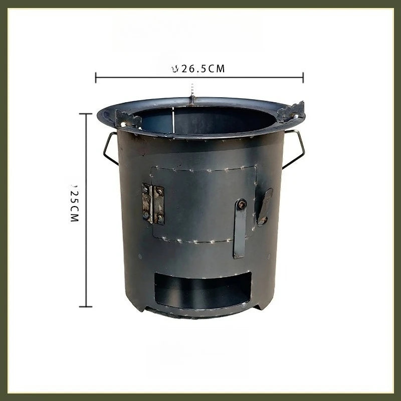 Multifunctional Wood Burning Stove – Charcoal Stove for Tea Brewing, BBQ & Outdoor Camping