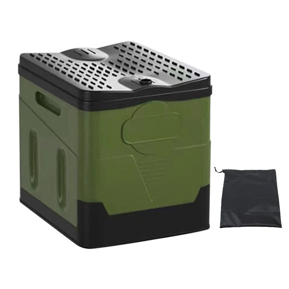 Portable Camping Toilet – Foldable Collapsible Potty with Lid for Camping, Travel & Emergency Use