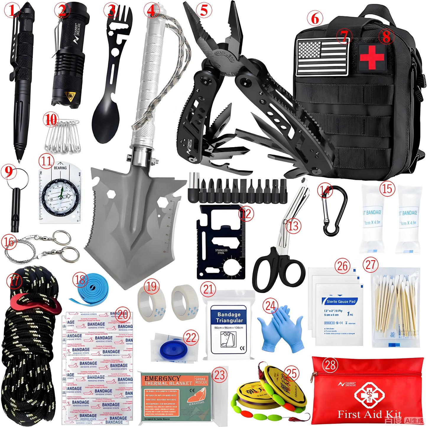 IFAK MOLLE First Aid Kit — Tactical Trauma Pack for Car, Camping & Hiking