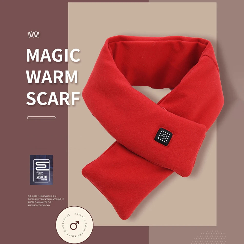Electric Heating Scarf USB Charging Electric Heated Scarf Washable Thermal Neck Wrap Warmer Soft for Outdoor Camping Hiking