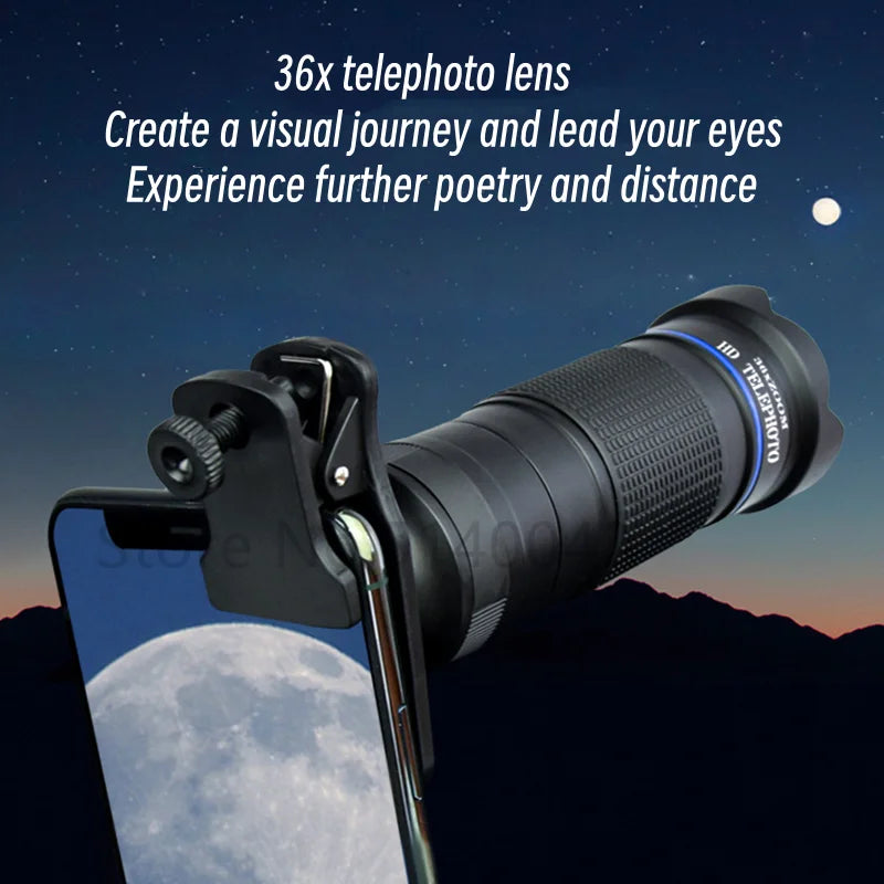 HD 36x Telescope lens professional Tele Zoom Camera Lenses With Tripod for iPhone smartphones Bird-watch Hunting