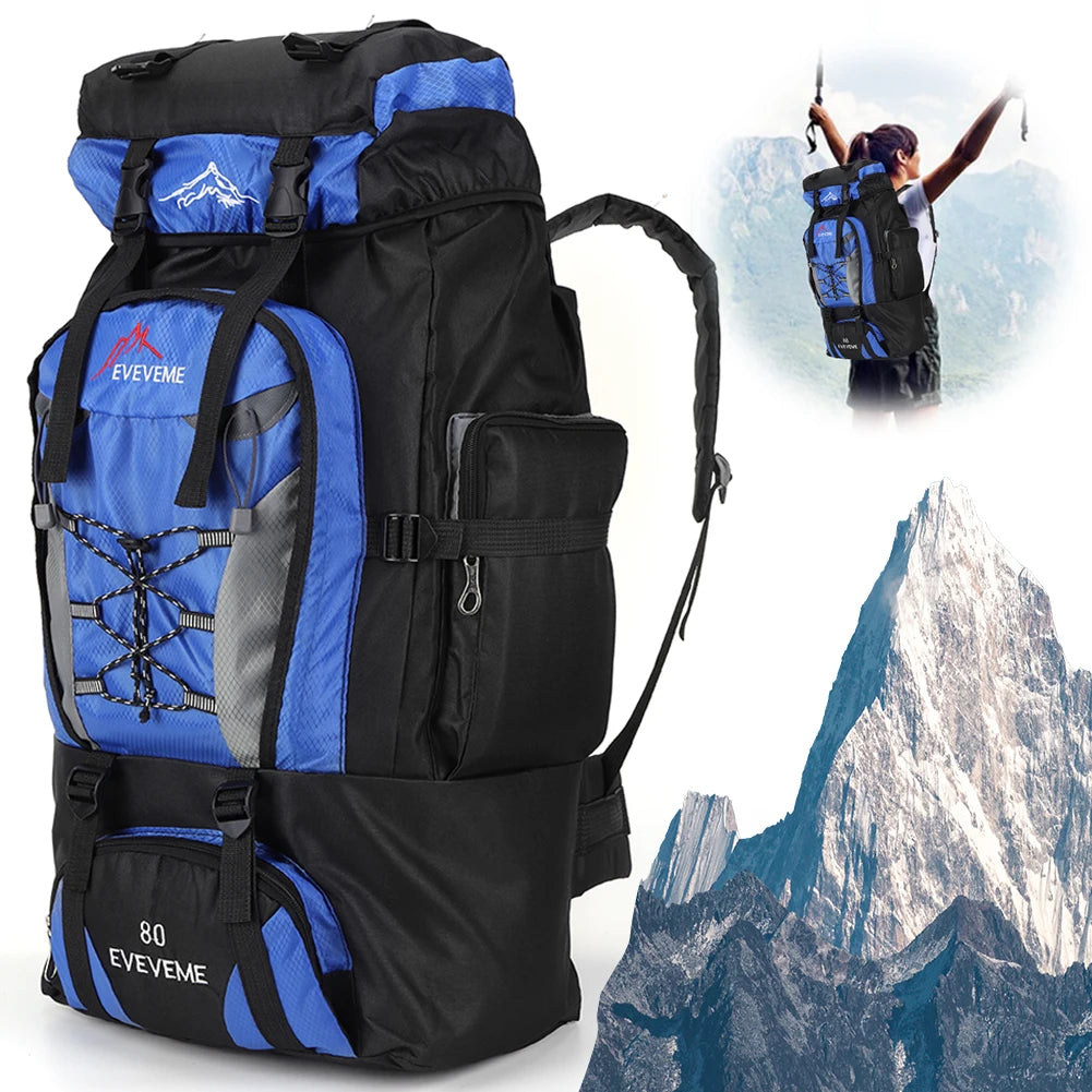 80L Waterproof Hiking Backpack – Large Capacity Trekking Rucksack for Camping, Travel & Mountaineering