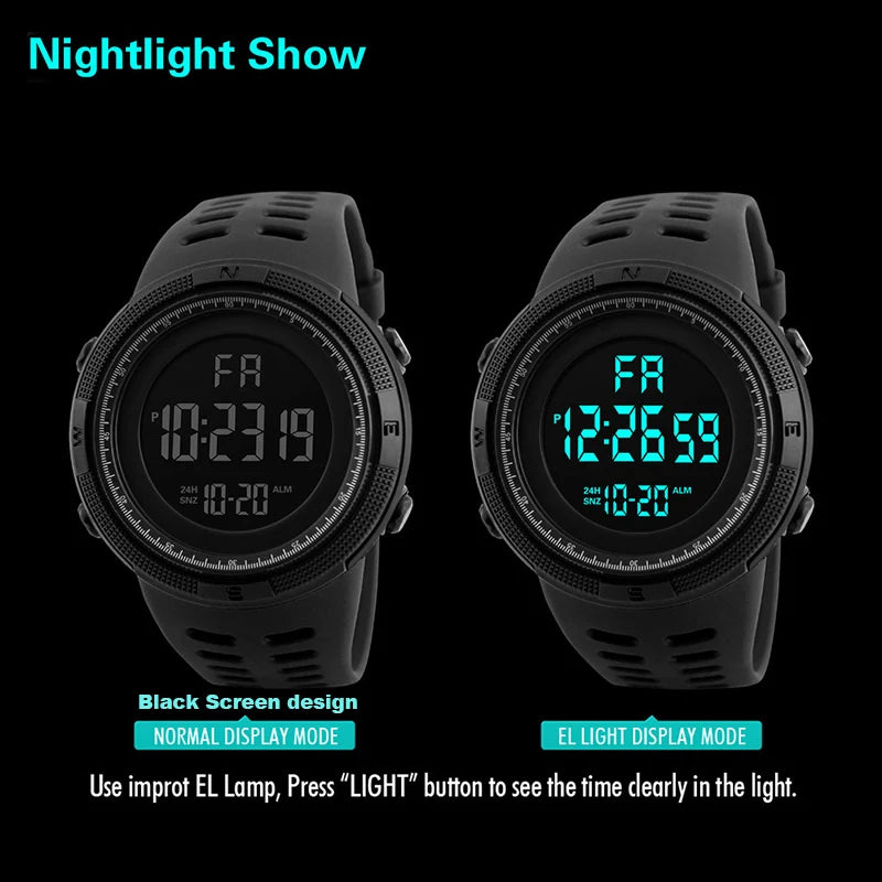 LED Digital Military Watch – Luminous Multifunction Sports Wristwatch for Men, Kids, Boys & Students