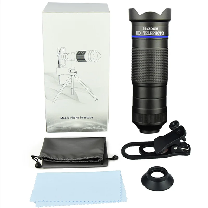 HD 36x Telescope lens professional Tele Zoom Camera Lenses With Tripod for iPhone smartphones Bird-watch Hunting