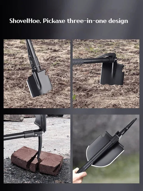 Pala de camping plegable SurvivalPro — Herramienta de atrincheramiento multifuncional