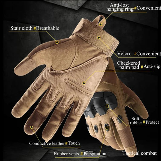 Tactical Touchscreen Gloves – Hard Shell & Palm Padding for Hiking, Camping & Motorcycle