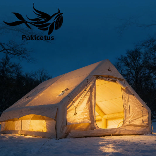 Inflatable Camping Tent 4-8 Person – Waterproof 4-Season Air Tent with Windows & Hand Pump for Family Camping