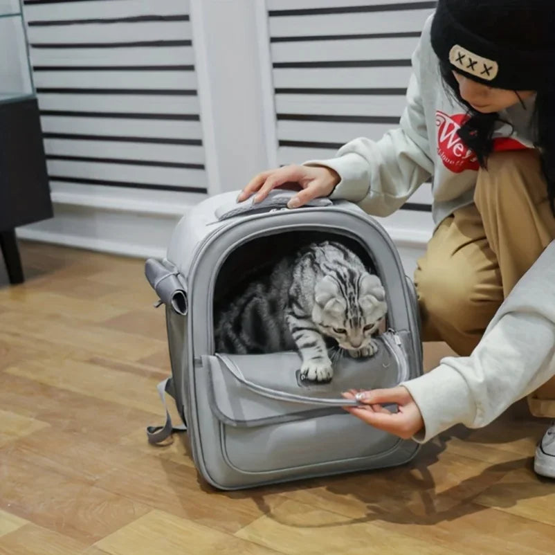 Sac à dos de transport transparent pour animaux de compagnie – Respirant pour chats et chiens
