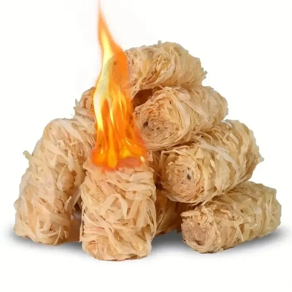 Encendedores de Cera Natural – Leña para Chimenea, Barbacoa, Estufa y Encendido de Carbón (30/60/100 unidades)
