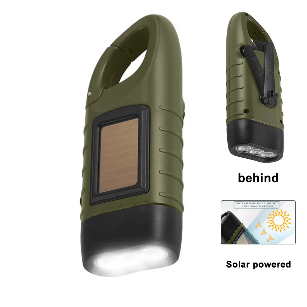 Linterna solar de manivela — Antorcha de supervivencia recargable autoalimentada