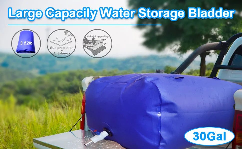 110L / 30-Gallon Collapsible Water Tank – Emergency & Camping Water Storage with Spigot