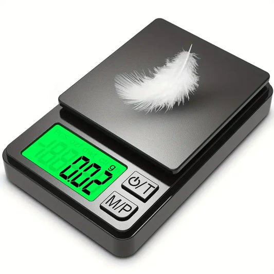 Precision Pocket Scale 1000g x 0.1g – Digital Gram Scale for Food, Jewelry, Ounces & Grains with Backlit LCD for Travel & Camping