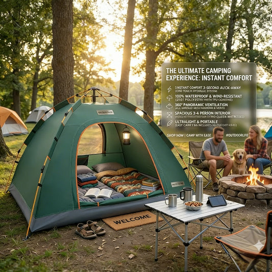 Pop-Up Camping Tent – 2–3 Person Instant Setup Waterproof & UV-Protection Tent for Hiking & Backpacking (4.5kg)
