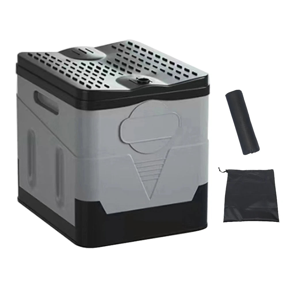 Portable Camping Toilet – Foldable Collapsible Potty with Lid for Camping, Travel & Emergency Use