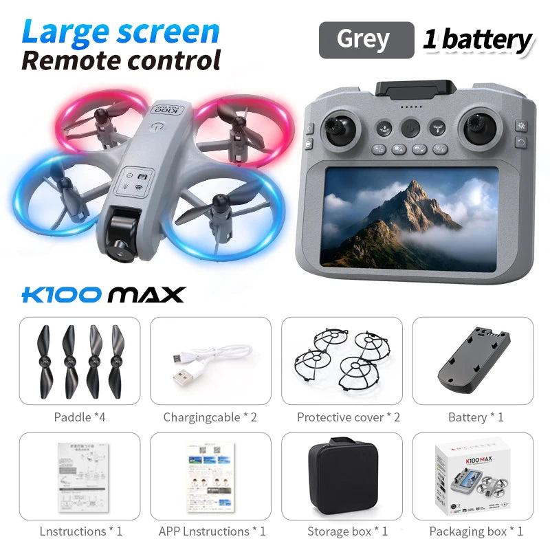 K100 MAX Mini GPS Drone – 4K HD Real-Time Video Screen Control Obstacle Avoidance Aerial Photography RC Quadcopter