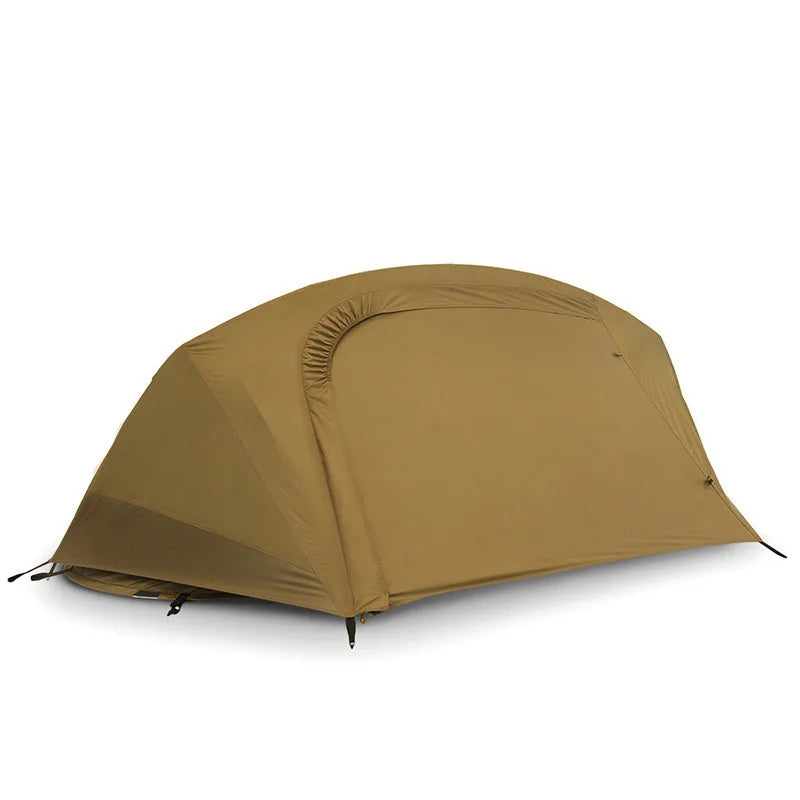 Single Person Tactical Camping Tent – Rainproof 210D Oxford Trekking Tent with Aluminum Poles for Hiking & Mountaineering