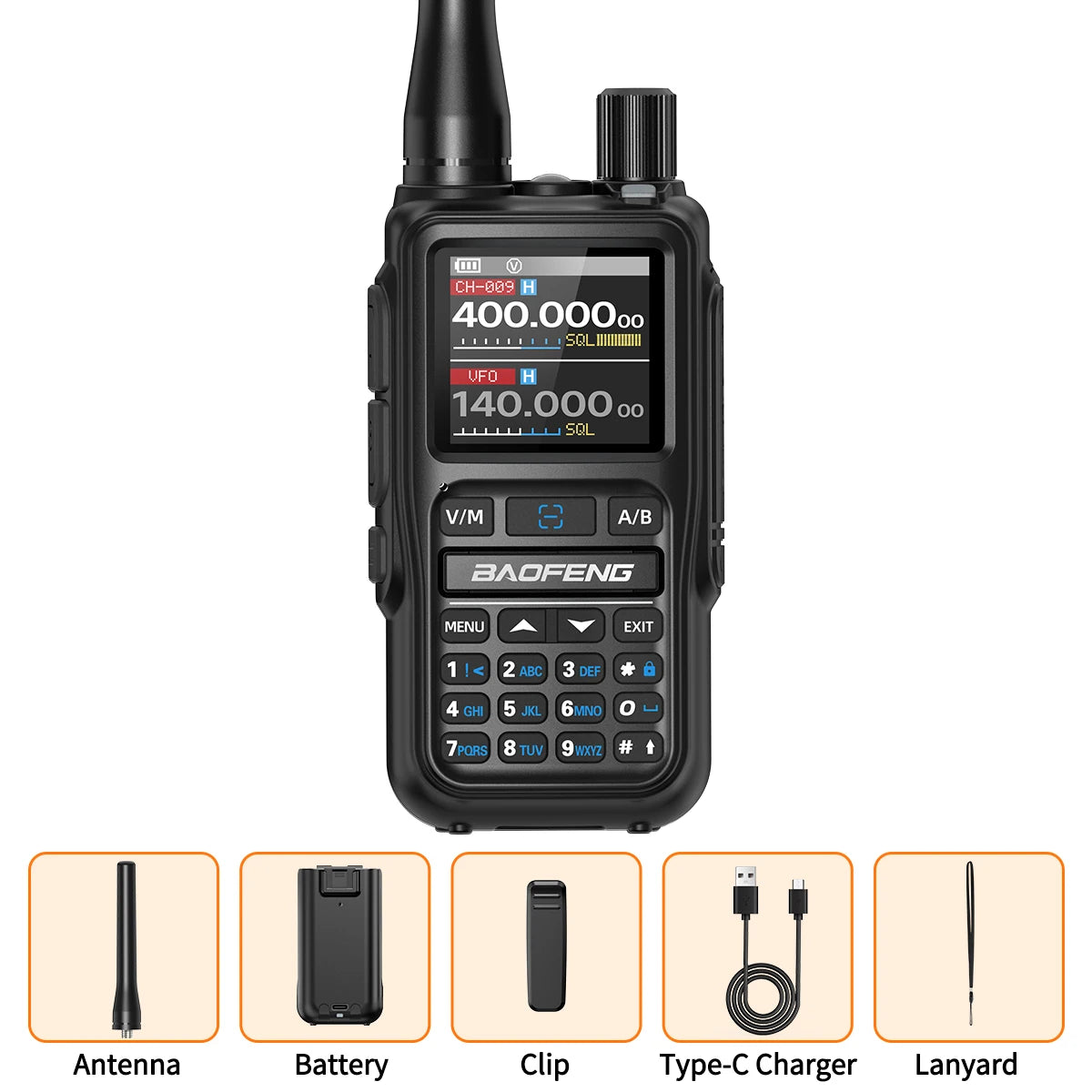 Baofeng UV-5R Mini — Bluetooth, 999CH, Type-C Charging, Long Range Two-Way Radio