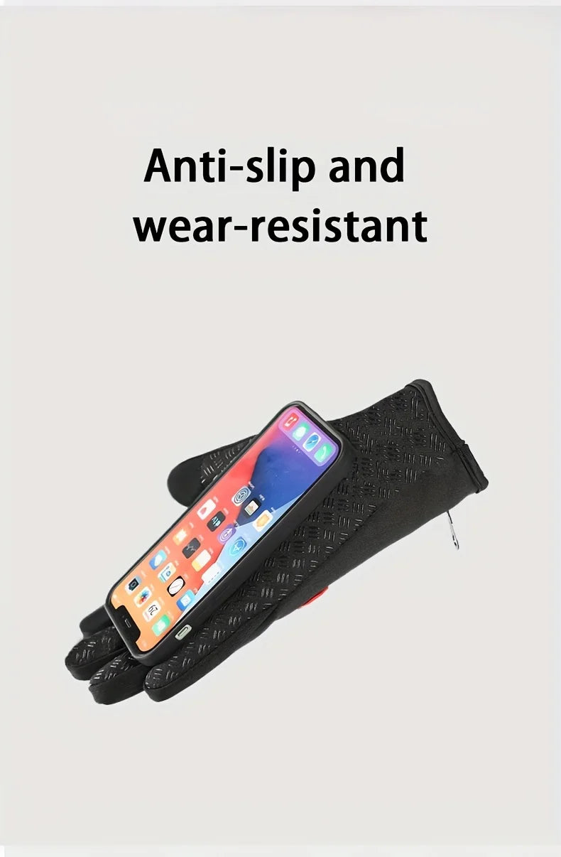 Touchscreen Winter Gloves – Windproof Non-Slip Warm Outdoor Gloves for Cycling, Driving, Motorcycle & Cold Weather