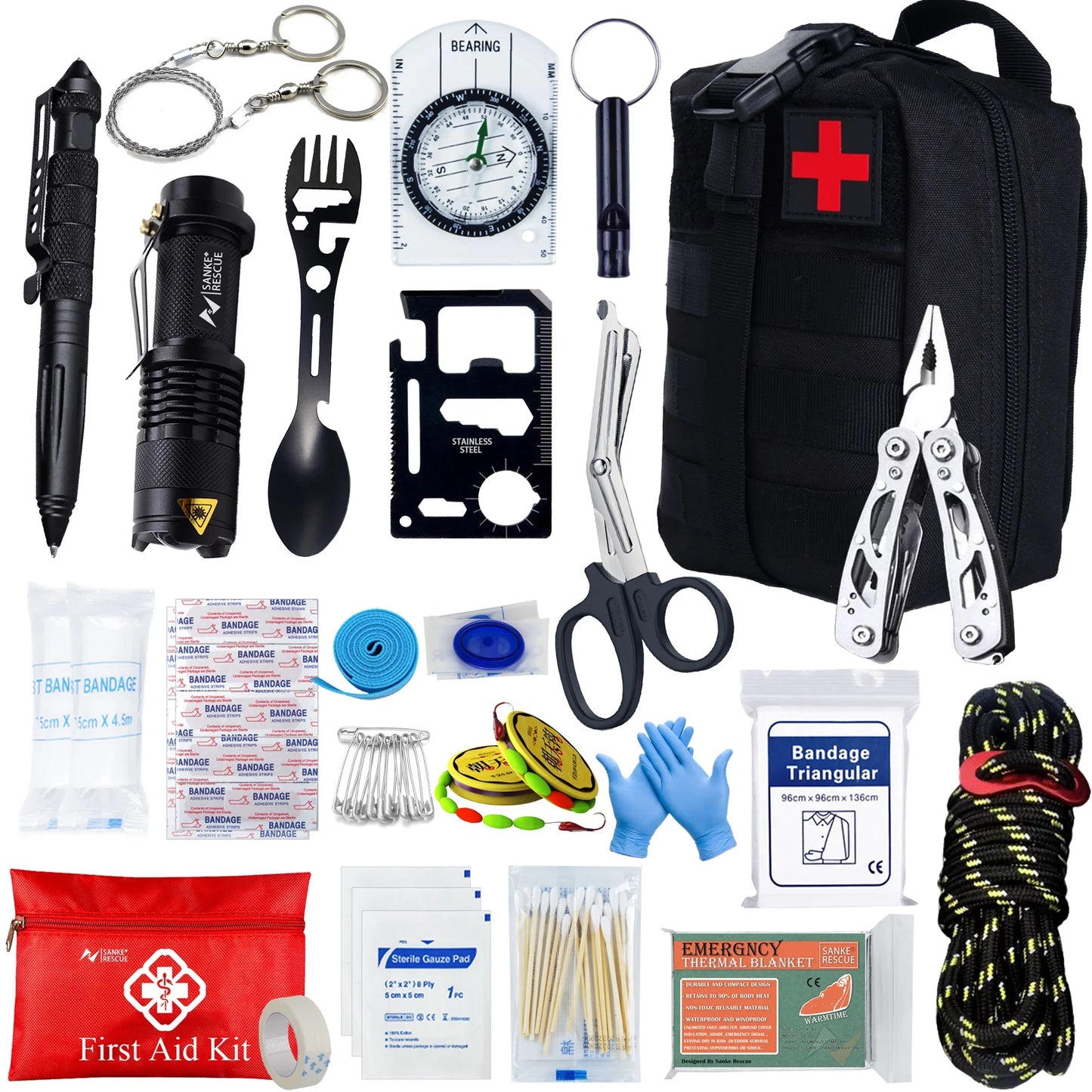 24-in-1 Tactical Survival Kit – MOLLE First Aid Bag with EDC Tools for Emergency Preparedness