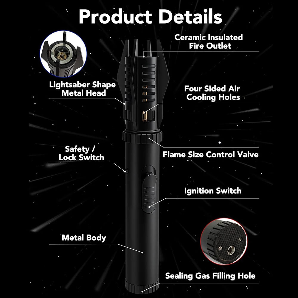 DF Tactical Turbo Torch Lighter – Windproof 360° Butane Jet Flame for Camping, BBQ, Cigars & Kitchen