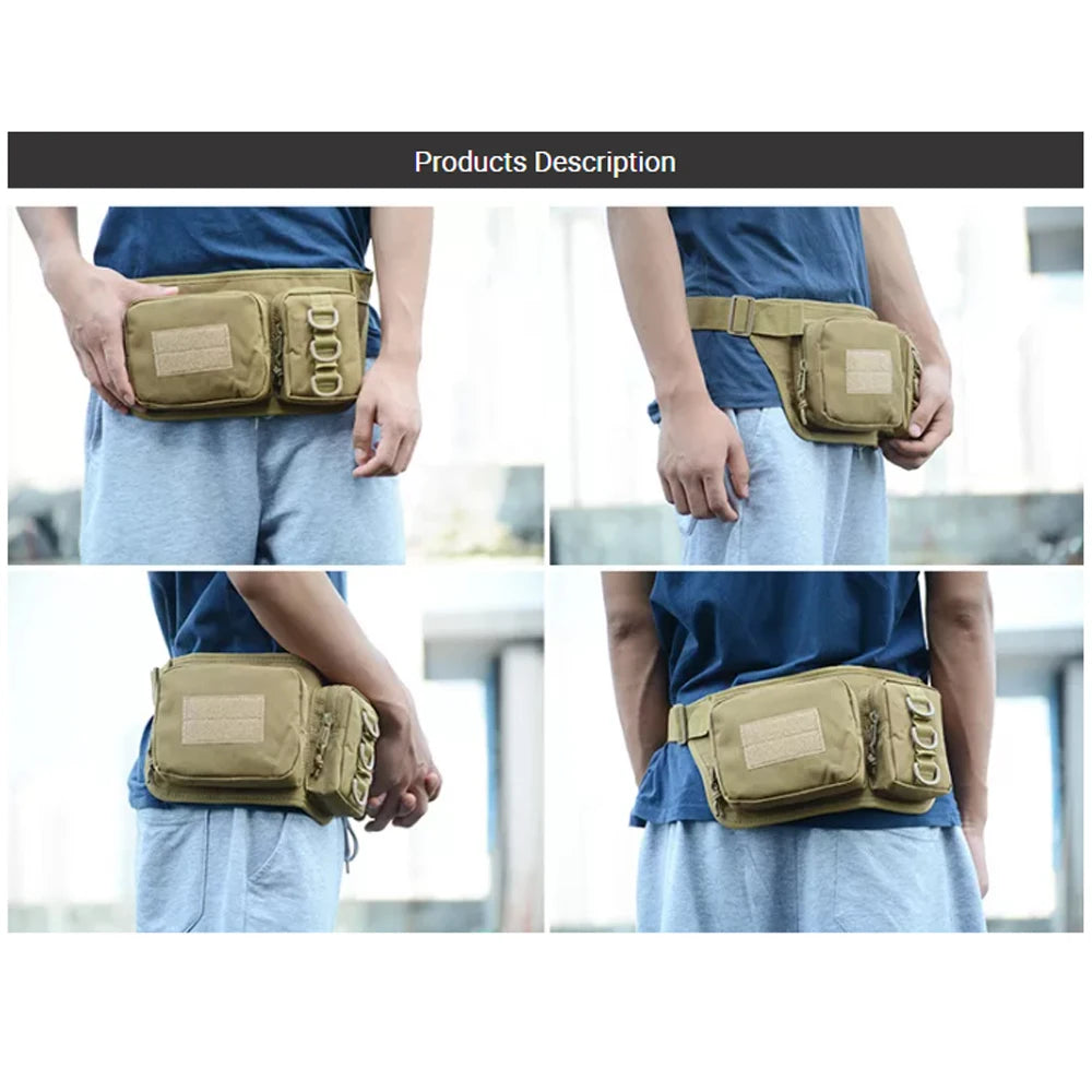 DF Tactical Military Fanny Pack – Nylon Utility Waist Bag for Hiking, Fishing & Outdoor Carry