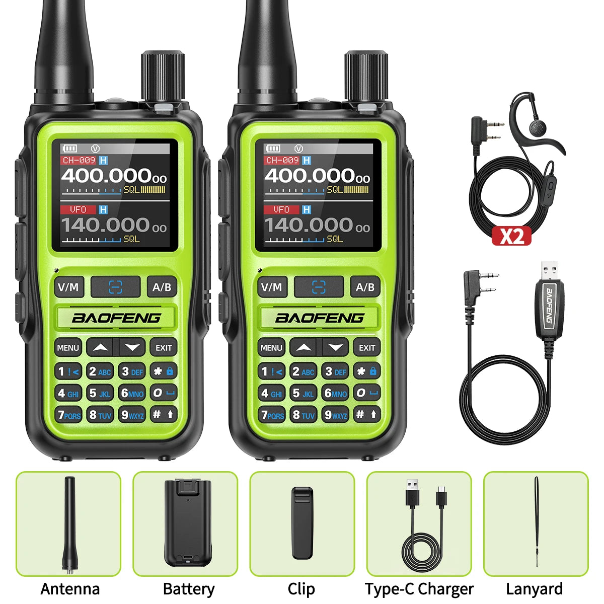Baofeng UV-5R Mini — Bluetooth, 999CH, Type-C Charging, Long Range Two-Way Radio