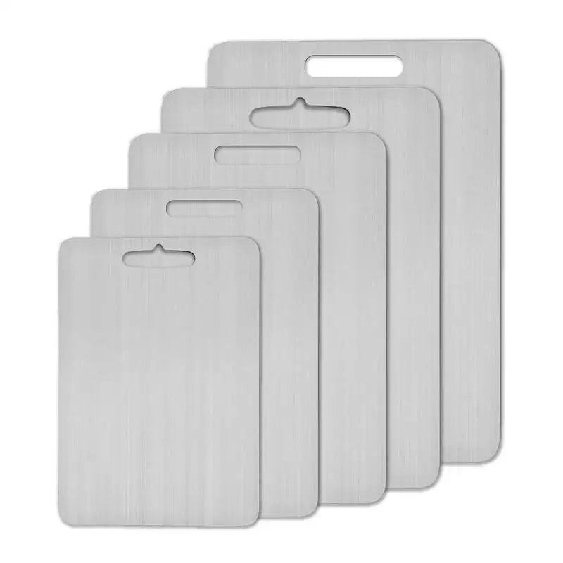 Stainless Steel Cutting Board – 304 Food Grade Double Sided Thickened Portable Chopping Board for Kitchen, Camping & Travel