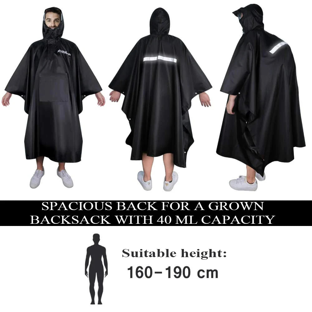 Impermeable militar WeatherShield 3 en 1 — Poncho impermeable con capucha