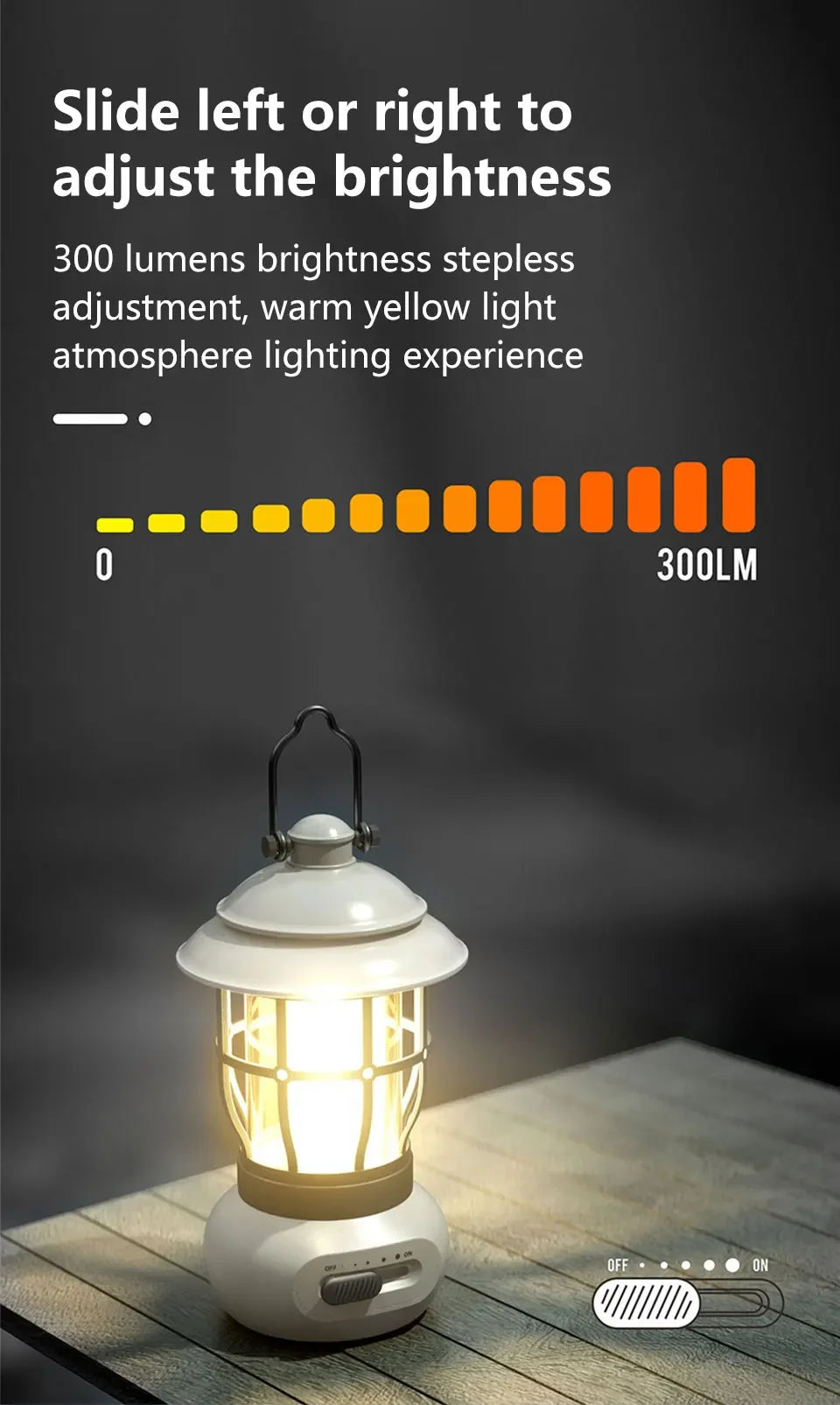 DF Tactical LED Camping Lantern – USB Rechargeable Portable Tent Lamp with 3 Modes for Hiking, Camping & Emergency