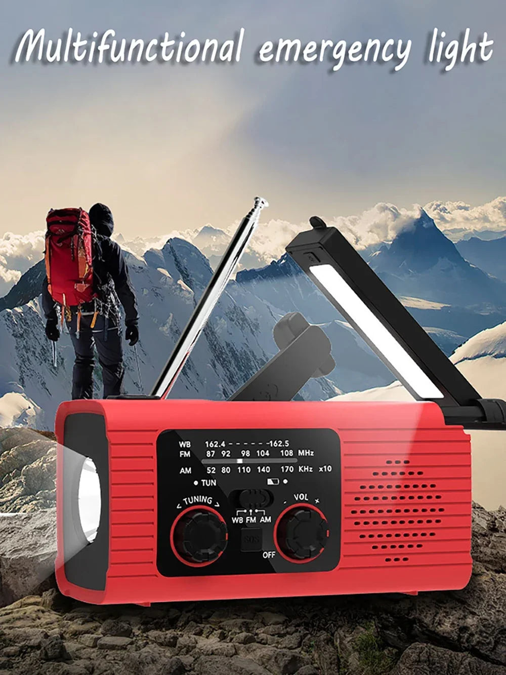 GuardianSignal 4000 — Radio y linterna solar de emergencia