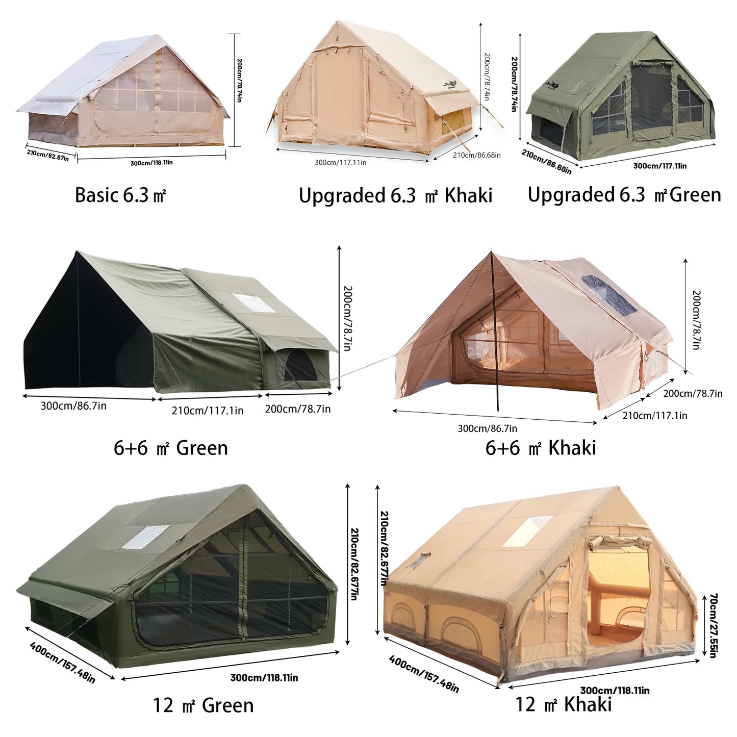PAKICETUS Inflatable Camping Tent – 4–8 Person All-Season Glamping Shelter with Skylight & Quick 3-Min Setup